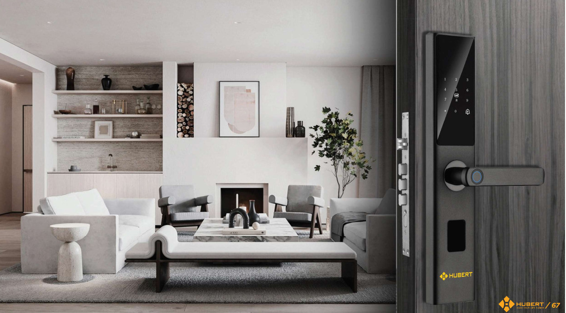 Khóa cửa vân tay Hubert HB CG22 Black App wifi