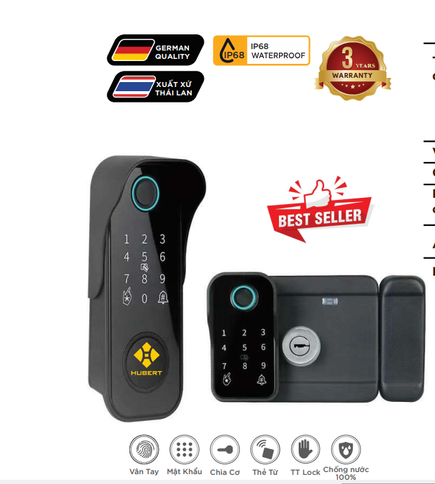 khóa cửa cổng Hubert HB CC68 grey chống nước 99%-1200 khóa cửa cổng Hubert HB CC78 grey chống nước 99%