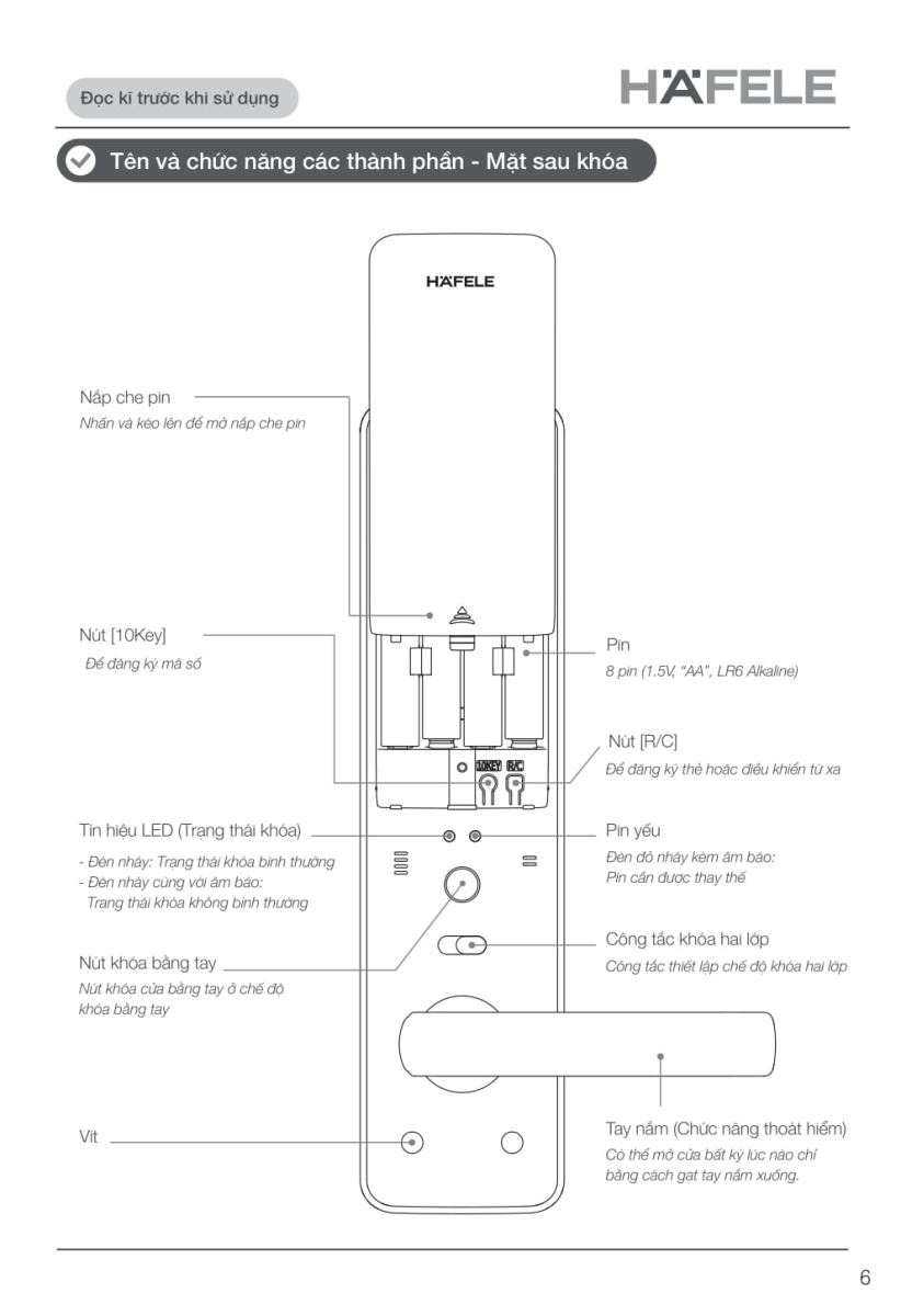 Khóa điện tử Hafele EL9000 - TCS-5 Khóa điện tử Hafele EL9000 - TCS-5