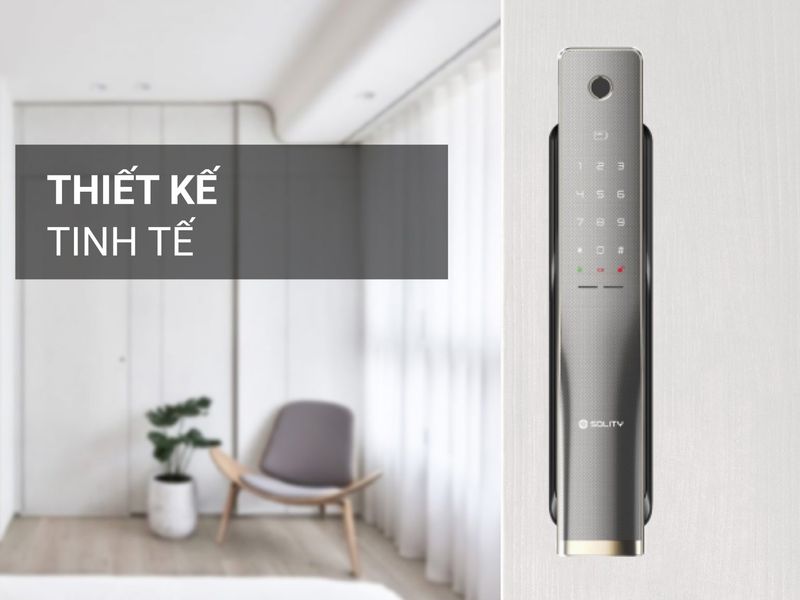 khóa cửa vân tay Solity GP-4000BK thiết kế đơn giản tinh tế