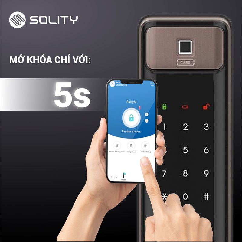 Khóa cửa điện tử vân tay GSP-2000BK kết nối điện thoại